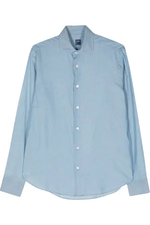 FEDELI Homme, Chemises, Bleu, Taille: 3XL Chemise Casual