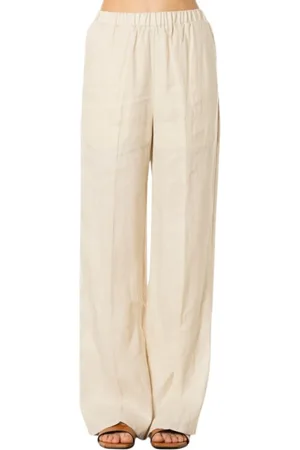 Isabelle Blanche Femme, Pantalons, , Taille: 40 FR Pantalon Large en Lin