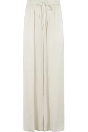 Isabelle Blanche Femme, Pantalons, Blanc, Taille: 36 FR Pantalon Large en Crêpe de Viscose