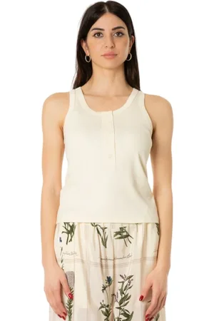 Isabelle Blanche Femme, Tops, , Taille: 38 FR Débardeur côtelé Vanilla