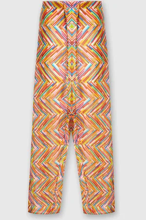 Missoni Pantalon en coton et soie mélangés imprimés avec cordon de serrage