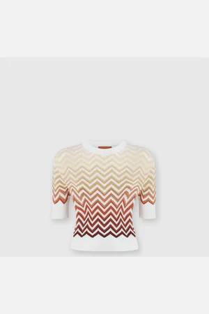 Missoni Pull ras du cou à manches courtes avec motif chevron dégradé