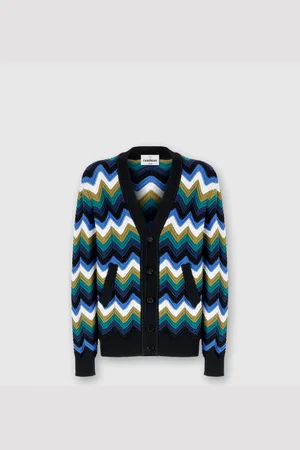 Missoni Cardigan en maille à chevrons avec poches et passepoil contrasté