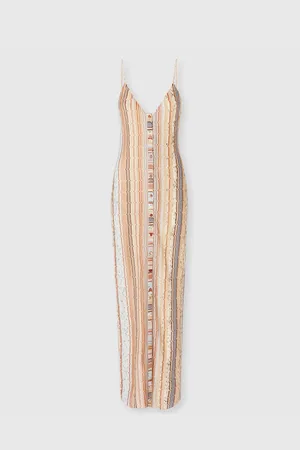 Missoni Robe sans manches avec frette en lamé zigzag et patte de boutonnage centrale