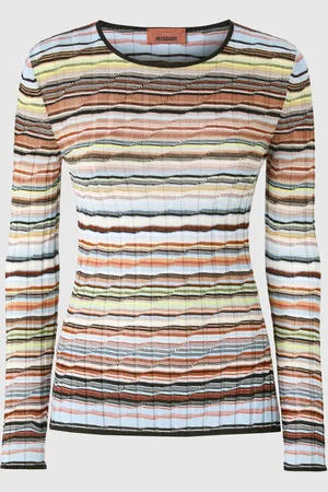 Missoni Pull côtelé rayé en coton et viscose à manches longues