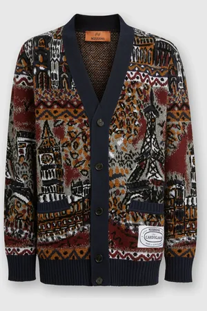 Missoni Cardigan en laine mélangée jacquard à motif carte postale