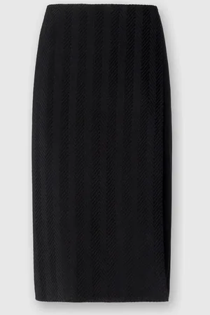 Missoni Jupe midi en coton et viscose zig zag ton sur ton avec fente