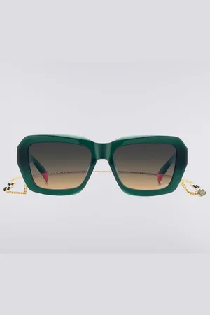 Missoni Lunettes de soleil carrées en acétate avec une chaîne en métal