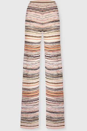 Missoni Pantalon droit en viscose lamée embossée motif vagues