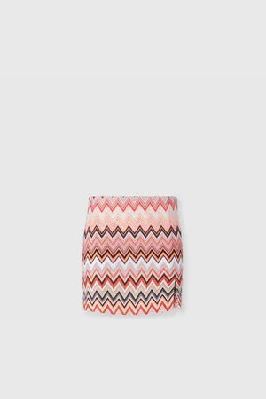 Missoni Mini-jupe en coton et viscose zig zag avec fente