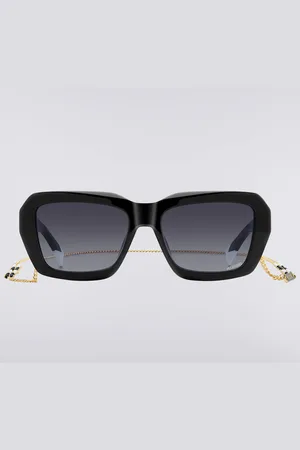Missoni Lunettes de soleil carrées en acétate avec une chaîne en métal