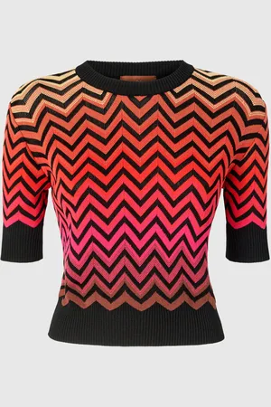 Missoni Pull ras du cou à manches courtes avec motif chevron dégradé
