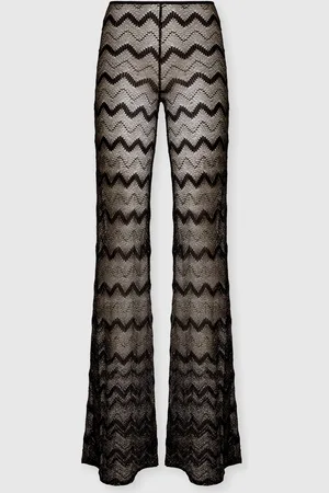 Missoni Pantalon couvrant évasé en viscose lamé zigzag