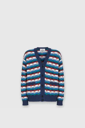 Missoni Cardigan en coton mélangé à motif vagues et passepoil contrasté