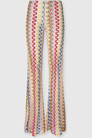 Missoni Pantalon évasé taille basse en dentelle de viscose lamée