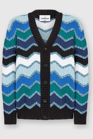 Missoni Cardigan avec macro zigzag et détails chinés