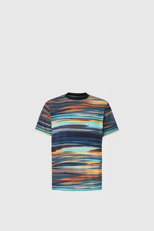 Missoni T-shirt ras du cou en coton à imprimé zigzag flammé