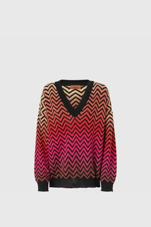 Missoni Pull oversize dégradé à chevrons avec col en V