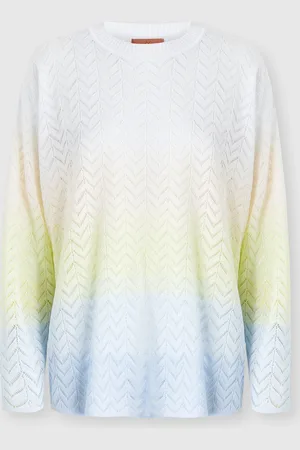 Missoni Pull oversize à col rond en viscose dégradée à chevrons