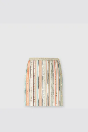 Missoni Minijupe rayée en viscose flammée lamée avec boutonnage sur le côté