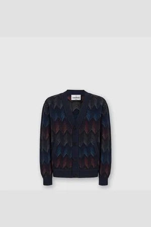 Missoni Cardigan dégradé en coton mélangé à chevrons avec poches