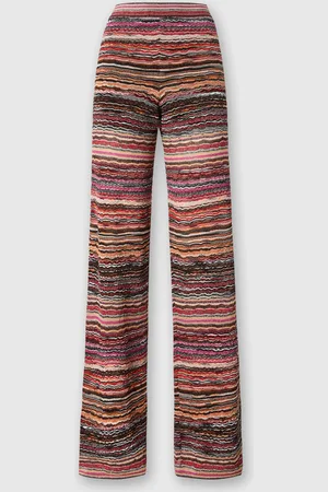 Missoni Pantalon droit en viscose lamée embossée motif vagues
