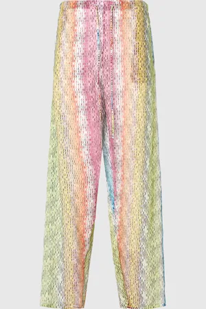 Missoni Pantalon en coton et soie mélangés imprimés avec cordon de serrage