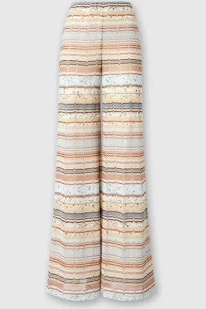 Missoni Pantalon en viscose et coton palazzo avec frette en lamé zigzag