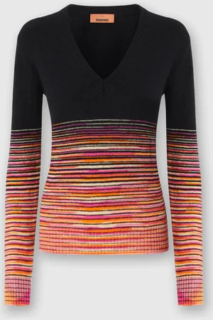 Missoni Pull en cachemire flammé dégradé à col en V