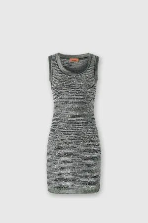 Missoni Mini-robe sans manches en maille flammée à sequins