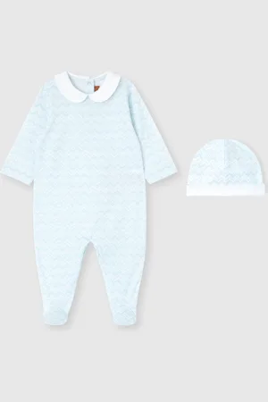 Missoni Ensemble barboteuse et bonnet pour nouveau-né en 100 % coton avec motif zigzag