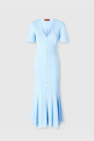 Missoni Robe longue en coton et viscose zigzag avec ourlet évasé