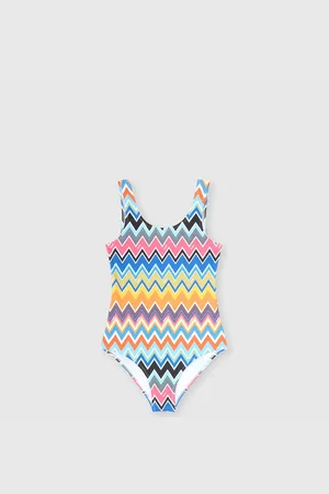 Missoni Maillot de bain une pièce avec décolleté rond et imprimé zig zag sur la partie supérieure
