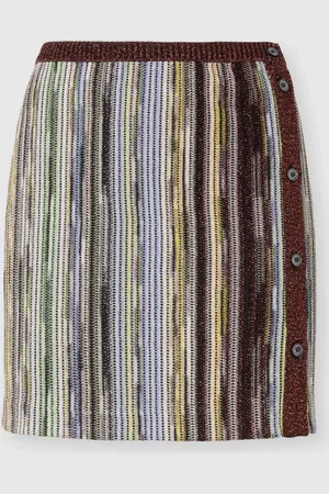 Missoni Minijupe rayée en viscose flammée lamée avec boutonnage sur le côté