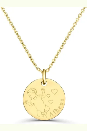 Moments Précieux Collier personnalisé dessin bébé fille, plaqué or