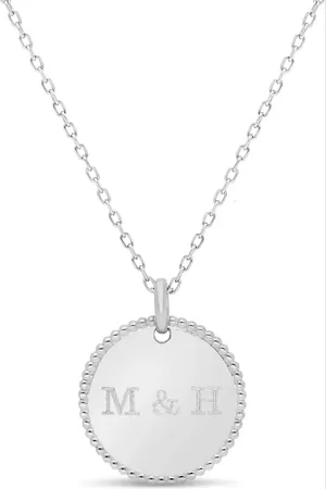 Moments Précieux Collier personnalisé médaille perlée, argent