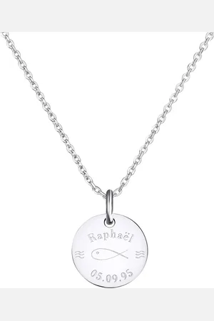 Moments Précieux Collier personnalisé baptême, dessin "Ichthus", argent