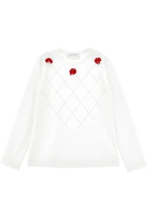 MONNALISA T-shirt strass et nœuds