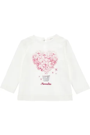 MONNALISA T-shirt jersey coton maxi imprimé et strass