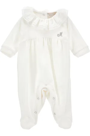 MONNALISA Combinaison en maille chenille avec col en mousseline