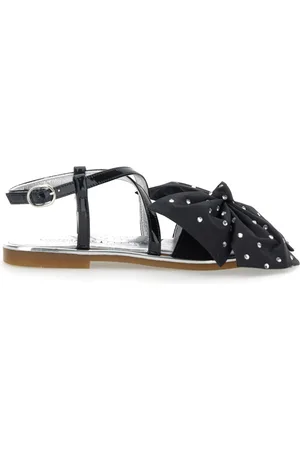 MONNALISA Sandales en cuir verni avec maxi nœud