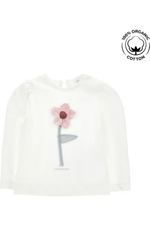 MONNALISA T-shirt en coton bio avec fleur