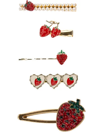 MONNALISA Ensemble de barrettes petites fraises