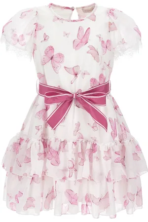 MONNALISA Robe en georgette imprimé papillon