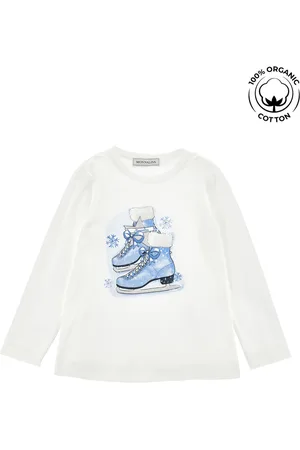 MONNALISA T-shirt en coton bio imprimé patins