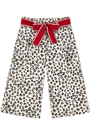 MONNALISA Pantalon en gabardine imprimé animalier