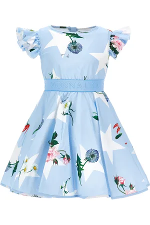 MONNALISA Robe en coton avec empiècement avec logo