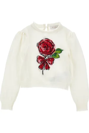 MONNALISA Pull ultra doux avec rose