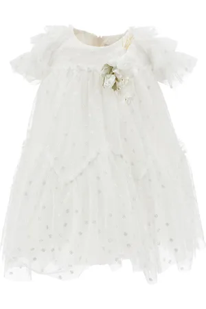 MONNALISA Robe en tulle avec marguerites brodées