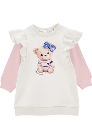 MONNALISA Robe sweat bicolore avec galons